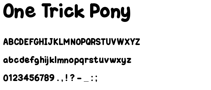 One Trick Pony font